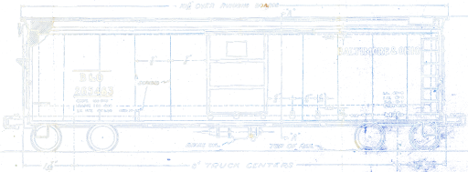 B&O Boxcar model blueprint